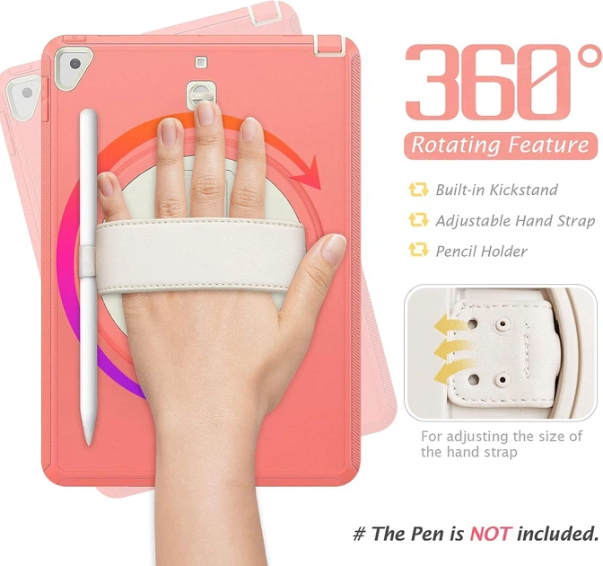 Чохол ARM Cover Apple iPad 8 (10.2" екран) протиударний з ремнем і підставкою 360° Orange - зображення 6