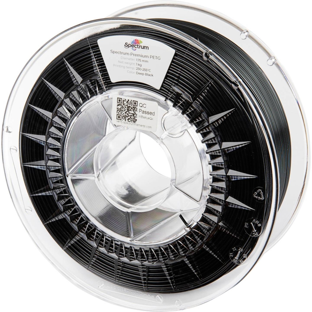 Filament do drukarek 3D Filament Spectrum PET-G Premium 1.75mm 1000 g Black (5903175657602) - obraz 1