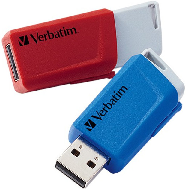 Pendrive USB Verbatim Store 'n' Click 2x32GB USB 3.2 Gen1 Czerwony/Niebieski (23942493082) - obraz 4