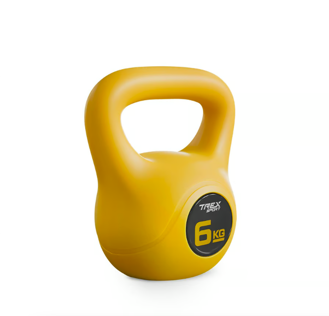 Гиря вінілова 6кг Trex Sport TX-006CKB жовта - зображення 2
