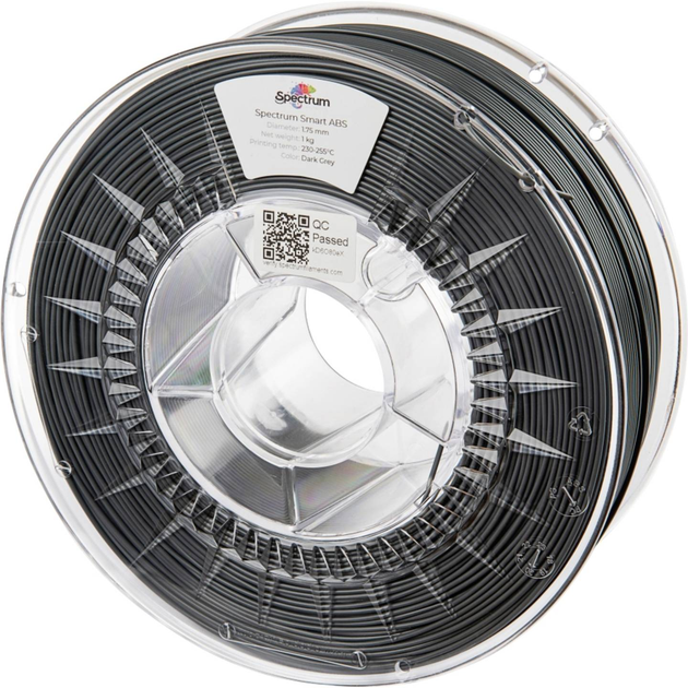 Filament do drukarek 3D Filament Spectrum Smart ABS 1.75mm 1000 g Dark Grey (5903175658227) - obraz 1