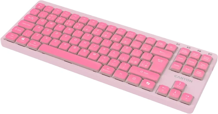 Клавіатура дротова Canyon OnType 10 TKL Low Profile USB Pink (CNS-HKB10P) - зображення 4