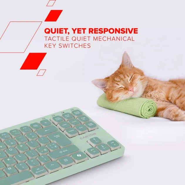 Клавіатура дротова Canyon OnType 10 TKL Low Profile USB Pink (CNS-HKB10P) - зображення 7