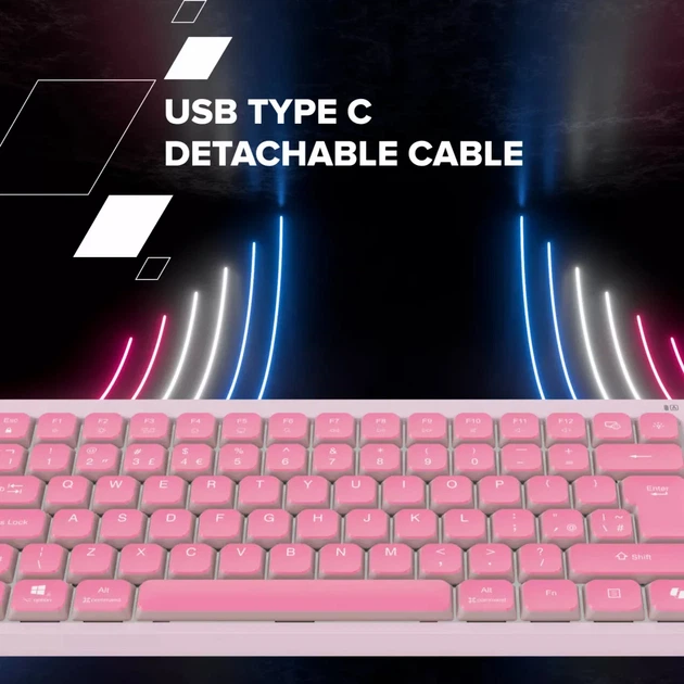 Klawiatura przewodowa Canyon OnType 10 TKL Low Profile USB Violet (CNS-HKB10V) - obraz 12