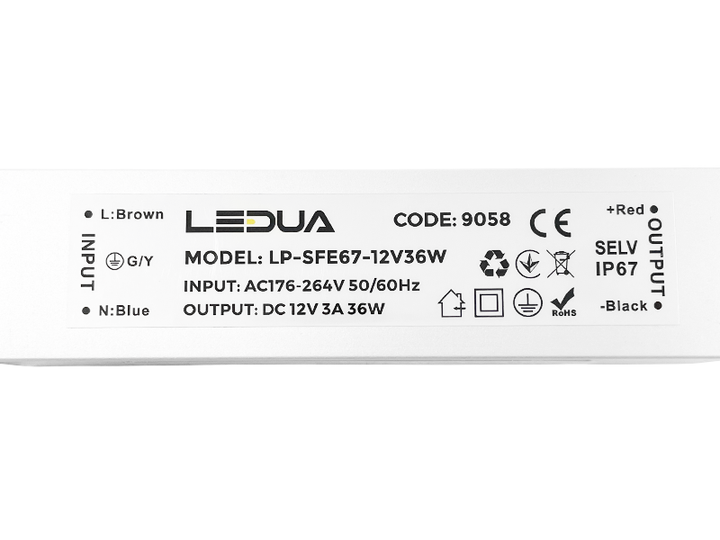 Блок питания LEDUA 12V 36W IP67 (LP-SFE67-12V36W) - изображение 5