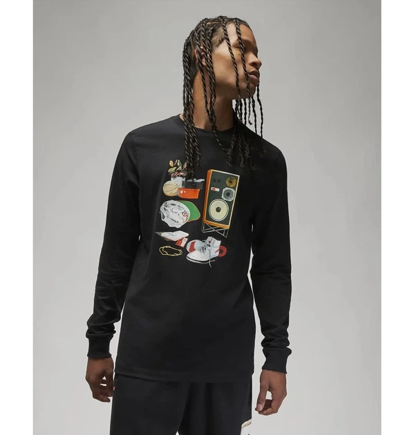 Кофта мужская Jordan Flight Artist Series Long Sleeve M Чорний DV1474-010 - Фото 2 Кофта мужская Jordan Flight Artist Series Long Sleeve M Чорний DV1474-010 - изображение 2