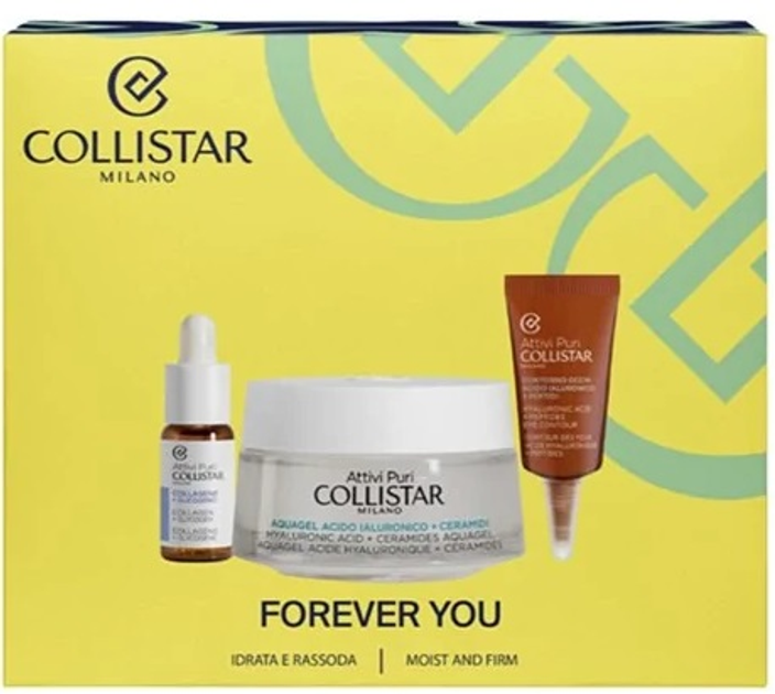 Набір для догляду за обличчям Collistar Pure Active Аквагель з гіалуроновою кислотою + кераміди 50 мл + Концентрат Колаген + Глікоген проти зморшок 5 мл + Крем для шкіри навколо очей з гіалуроновою кислотою 5 мл (8015150006644) - зображення 3