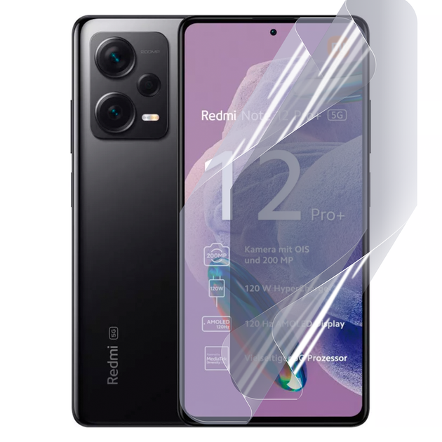 Антишпион приватная плёнка гидрогелевая для смартфона Xiaomi Redmi Note 12 Pro Plus 5G противоударная прозрачная - Фото 1 Антишпион приватная плёнка гидрогелевая для смартфона Xiaomi Redmi Note 12 Pro Plus 5G противоударная прозрачная - изображение 1