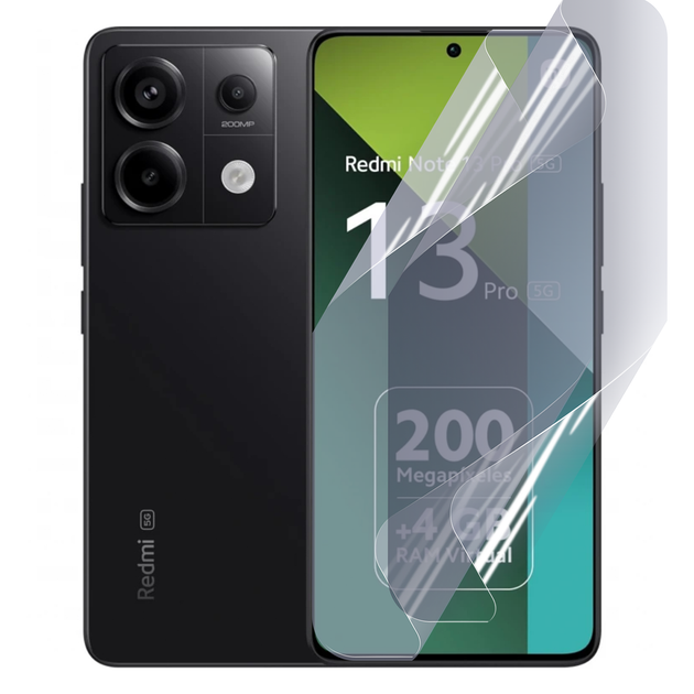 Плёнка гидрогелевая матовая для Xiaomi Redmi Note 13 Pro 5G протиударная прозрачная - Фото 1 Плёнка гидрогелевая матовая для Xiaomi Redmi Note 13 Pro 5G протиударная прозрачная - изображение 1