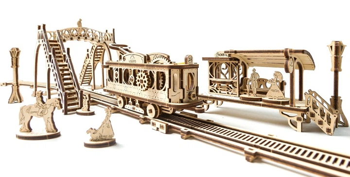 Механічний 3D пазл UGEARS Трамвайна лінія 284 деталі (70023) (4820184120570) - Фото 1 Механічний 3D пазл UGEARS Трамвайна лінія 284 деталі (70023) (4820184120570) - изображение 1