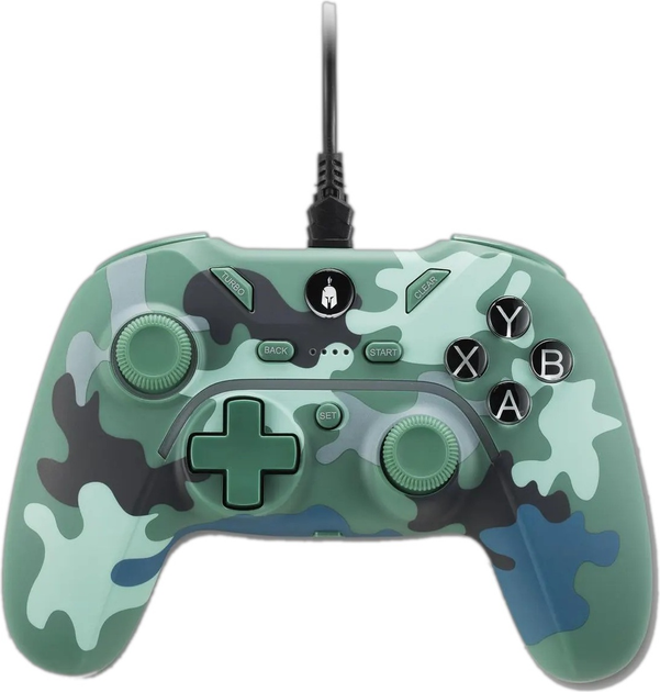 Kontroler przewodowy Spartan Gear Pelekys Green Camo (SGWPC01GC) - obraz 1