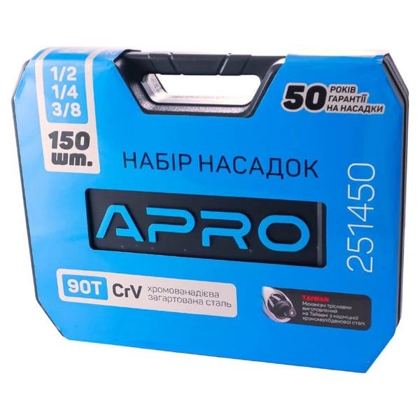 Набір насадок 90Т CrV Apro ¼, ⅜, ½ 150 шт (APRO) - изображение 5