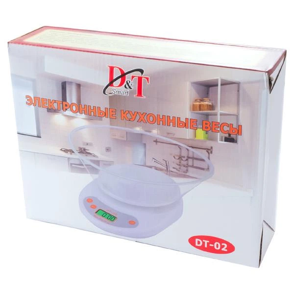 Весы кухонные Domotec DT-02 электронные до 5 кг с чашей и ЖК дисплеем Бежевые (11769) - изображение 3