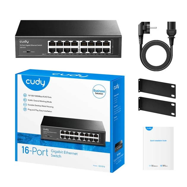 Комутатор 16-портовий некерований Cudy GS1016 гігабітний - Фото 4 Комутатор 16-портовий некерований Cudy GS1016 гігабітний - зображення 4