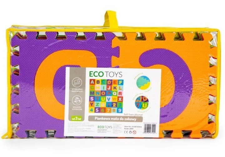 Дитячий килимок з пінопласту Ecotoys EVA Літери та цифри 178x178 см 36 штук ECOEVA002 (5903769971022) - зображення 5