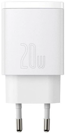 Сітчастий зарядний пристрій Baseus Compact Quick Charger U+C 20W White (CCXJ-B02) - зображення 2