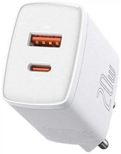Сітчастий зарядний пристрій Baseus Compact Quick Charger U+C 20W White (CCXJ-B02) - зображення 4