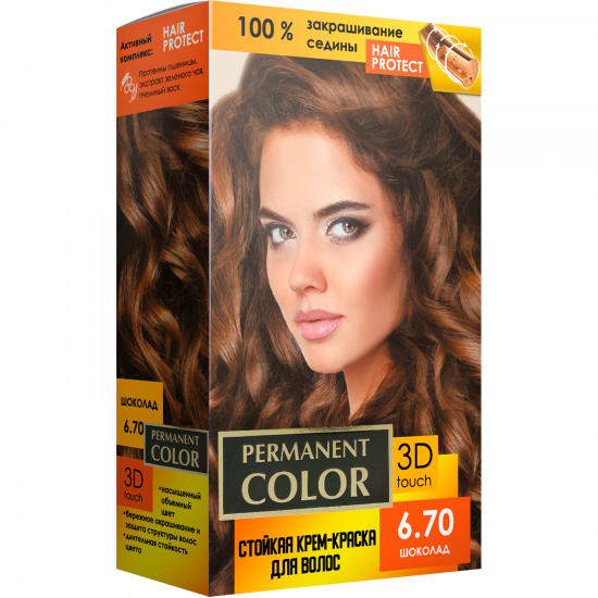 Крем-краска для волос с окислителем Permanent Color № 6.70 Шоколад Аромат (4820147055482) - изображение 4