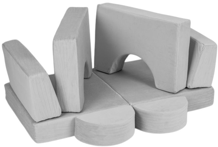 Fotel modułowy EcoToys dla dzieci DIY 8 miękkich poduch Szary (5905817003662) - obraz 3
