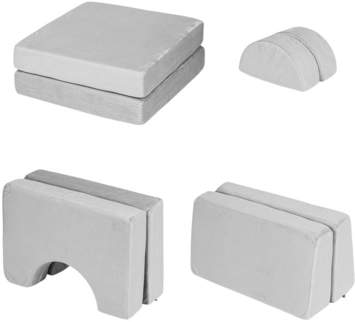 Fotel modułowy EcoToys dla dzieci DIY 8 miękkich poduch Szary (5905817003662) - obraz 5