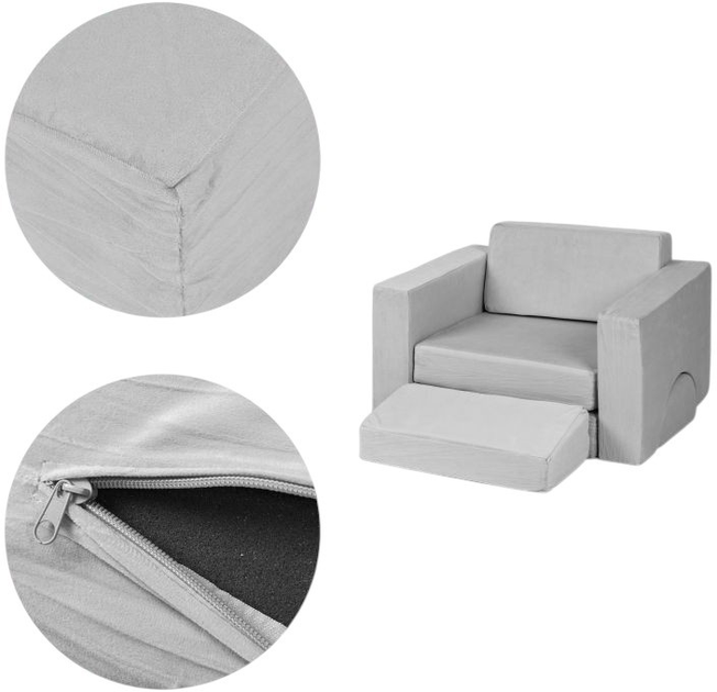 Fotel modułowy EcoToys dla dzieci DIY 8 miękkich poduch Szary (5905817003662) - obraz 6