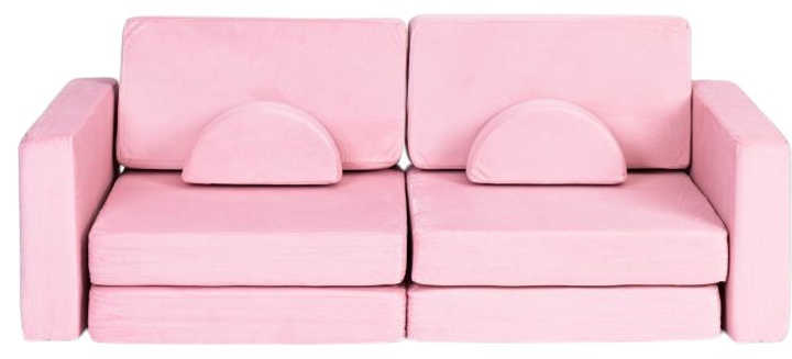 Sofa modułowa EcoToys dla dzieci duża 2-osobowa DIY 10 miękkich poduch Różowa (5905817003716) - obraz 2