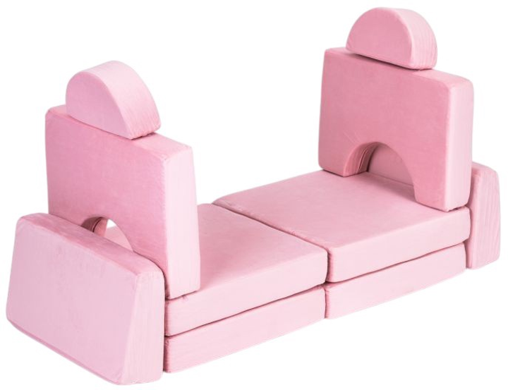 Sofa modułowa EcoToys dla dzieci duża 2-osobowa DIY 10 miękkich poduch Różowa (5905817003716) - obraz 3