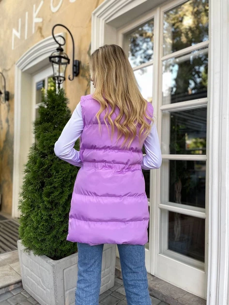 Жіночий подовженний демісезонний жилет Uaclothes 48-50 Фіолетовий (like34844-152641371) - изображение 4