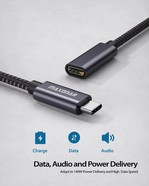 Кабель-удлинитель USB C 3M Maxonar USB 3.2 (5 Гбит/с) Type C - Фото 5 Кабель-удлинитель USB C 3M Maxonar USB 3.2 (5 Гбит/с) Type C - изображение 5