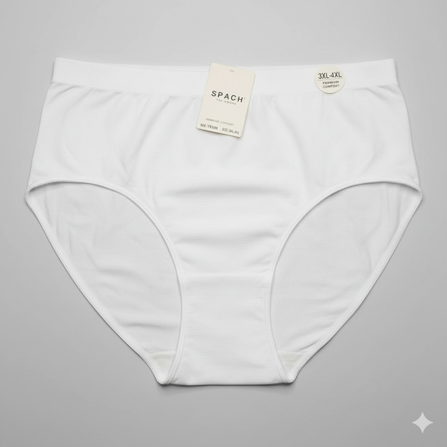 Женские трусики слип SPACH 3XL-4XL ОБ-112-118 белый безсшовный бок высокая посадка(Т9308) - Фото 1 Женские трусики слип SPACH 3XL-4XL ОБ-112-118 белый безсшовный бок высокая посадка(Т9308) - изображение 1