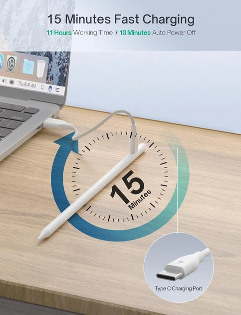 Универсальный стилус MEKO Stylus Pen для iPad с магнитной беспроводной зарядкой - изображение 5