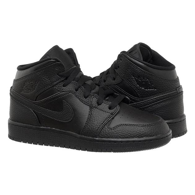 Кроссовки женские Jordan 1 Mid (Gs) Black 36 Черный 554725-091 - изображение 6
