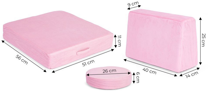 Модульний диван EcoToys для дітей DIY 8 м'яких подушок Рожевий (5905817003686) - зображення 8