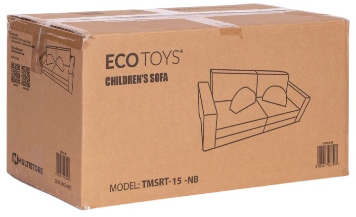 Модульний диван EcoToys для дітей великий 2-місний DIY 10 м'яких подушок Синій (5905817007448) - зображення 10