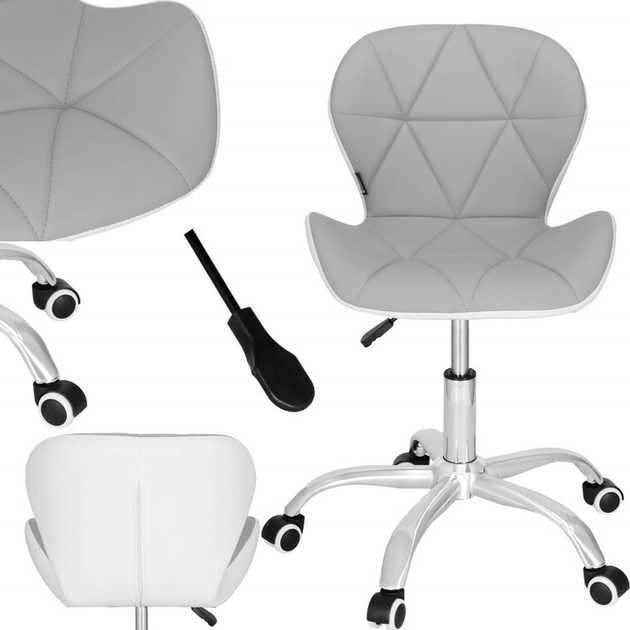 Fotel biurowy Springos HF0023 Szaro-białe (5907719475585) - obraz 8