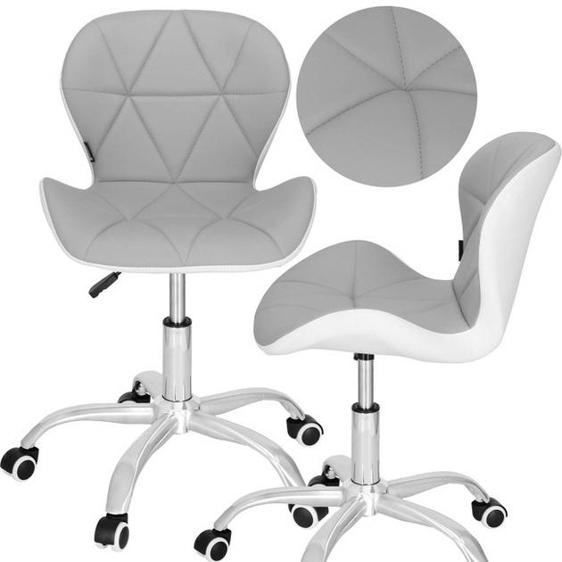 Fotel biurowy Springos HF0023 Szaro-białe (5907719475585) - obraz 9