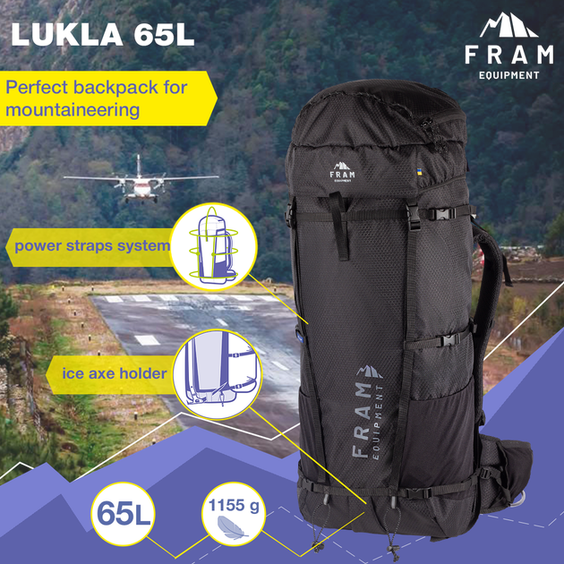 Рюкзак Lukla 65L, Черный, L - Фото 6 Рюкзак Lukla 65L, Черный, L - изображение 6
