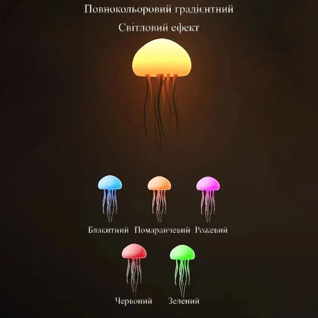 Нічник акумуляторний, світильник атмосферний 3D "Медуза" HTL-5B - изображение 7