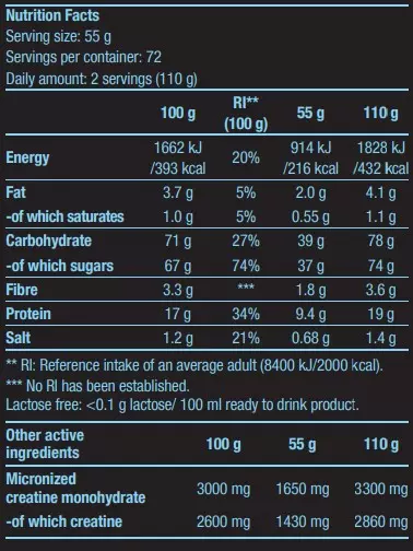 Гейнер з Вуглеводами та Креатином Muscle Mass - 4000 г Ваніль (5999076237906) - зображення 2