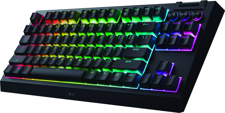 Klawiatura bezprzewodowa Razer BlackWidow V4 TKL Hyperspeed RGB Wireless/Bluetooth/USB Black (RZ03-05480100-R3M1) - obraz 5