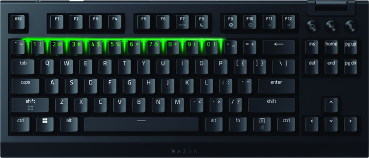 Klawiatura bezprzewodowa Razer BlackWidow V4 TKL Hyperspeed RGB Wireless/Bluetooth/USB Black (RZ03-05480100-R3M1) - obraz 8
