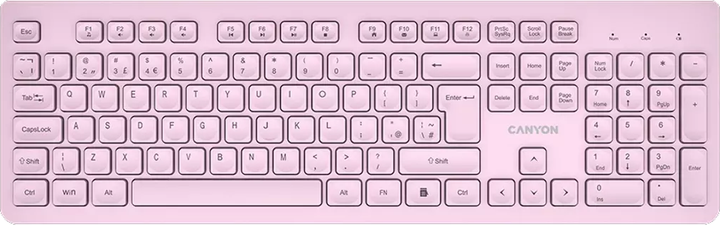 Klawiatura bezprzewodowa Canyon HKB-W01 Silent Wireless Pink (CNS-HKBW01P) - obraz 1