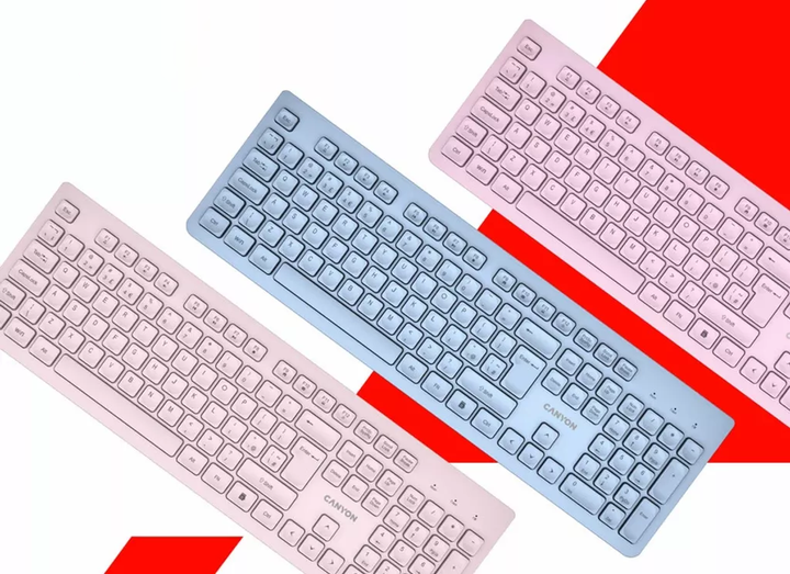 Klawiatura bezprzewodowa Canyon HKB-W01 Silent Wireless Pink (CNS-HKBW01P) - obraz 6