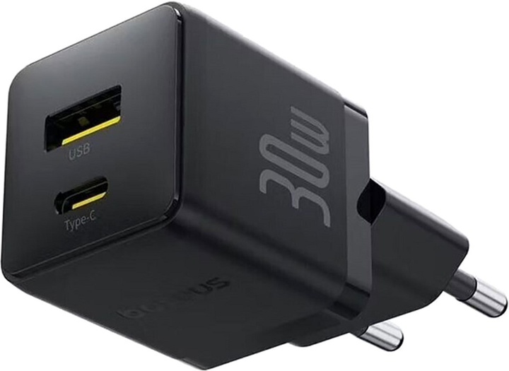 Ładowarka sieciowa Baseus Palm Fast Charger C+U 30W EU Cluster Black (P1011160A113-00) - obraz 1