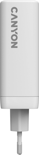 Бездротовий зарядний пристрій Canyon CU140ACC GaN 150 Вт 3xUSB-C PD2.0 1xUSB-A QC2.0 EU White (CNS-CUW140ACC) - зображення 4