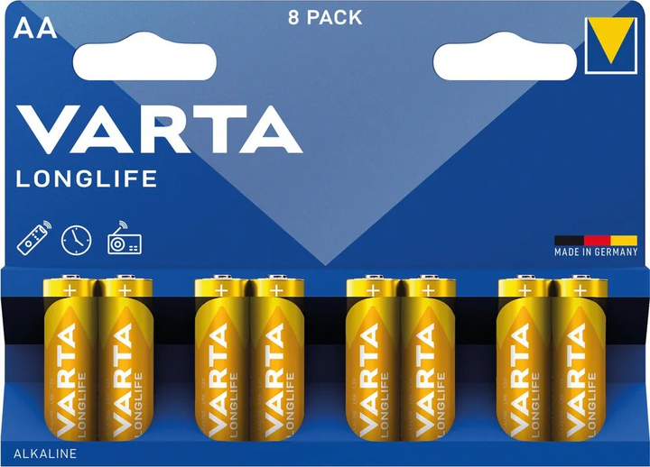 Bateria Varta Longlife AA BLI 8 Alkaline (4008496554324) - obraz 1