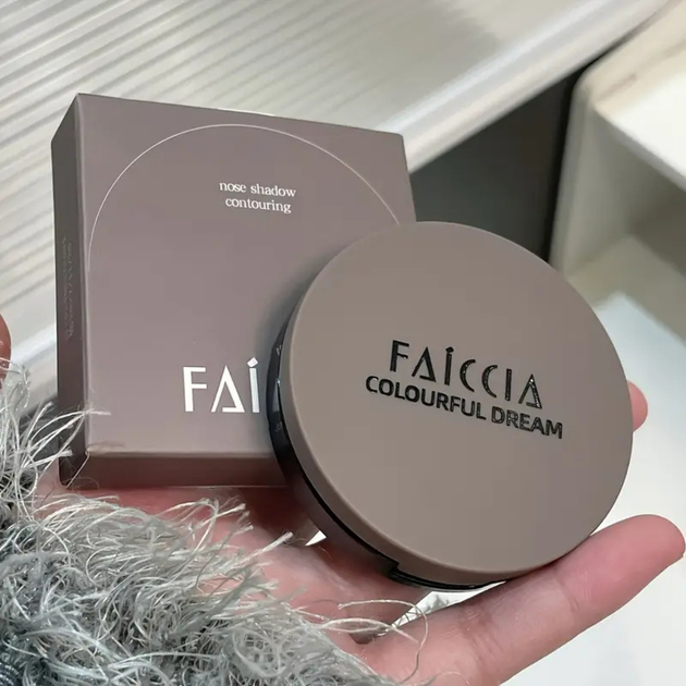 Контурная пудра скульптор FAICCIA Cold Dark Brown, холодный коричневый - Фото 4 Контурная пудра скульптор FAICCIA Cold Dark Brown, холодный коричневый - изображение 4