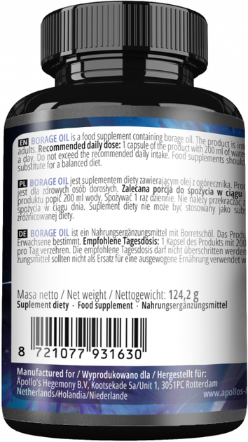 Suplement diety Apollo's Hegemony Borage Oil 90 kapsułek (8721077931630) - obraz 2