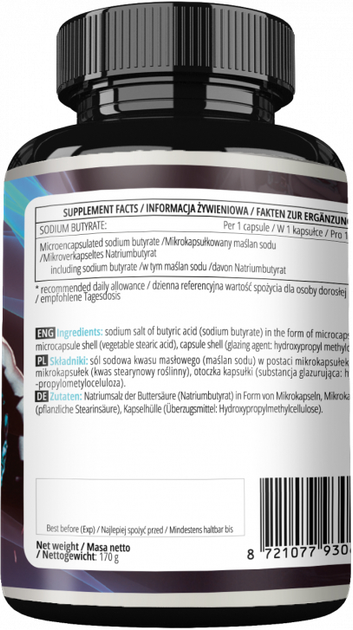 Suplement diety Apollo's Hegemony Sodium Butyrate 240 kapsułek (8721077930664) - obraz 3