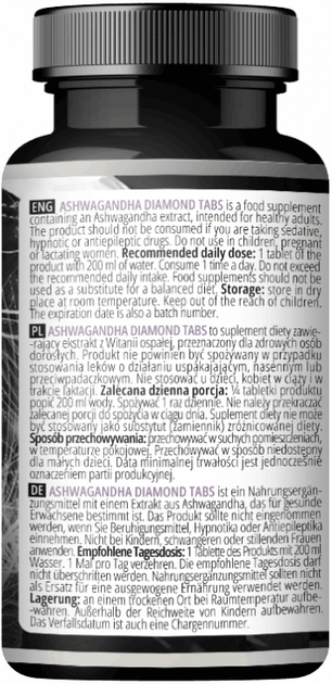 Дієтична добавка Apollo's Hegemony Ashwagandha Diamond 100 таблеток (8721077930589) - зображення 2